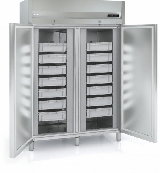Gray Coreco AP-1002 Double Door Refrigerated Stainless Steel Fish Storage Cabinet, 1404 Litres - Special Order