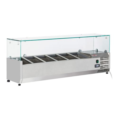 Light Gray Diverso WR-SX14-V2 Refrigerated structure 6x GN1/4 - 150 mm, with sneezeguard - Contact Us For Availability