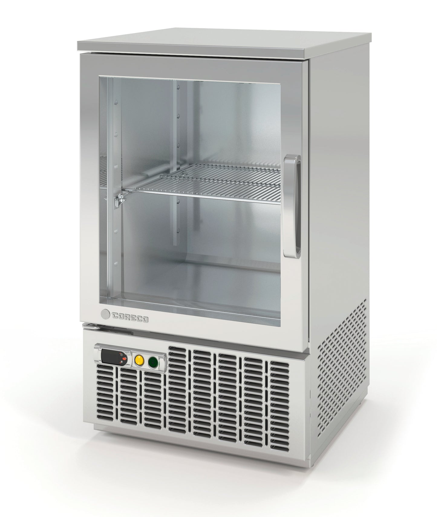 Gray Coreco EE-85 Glass Froster with Glass Door, 60 Litres - Special Order