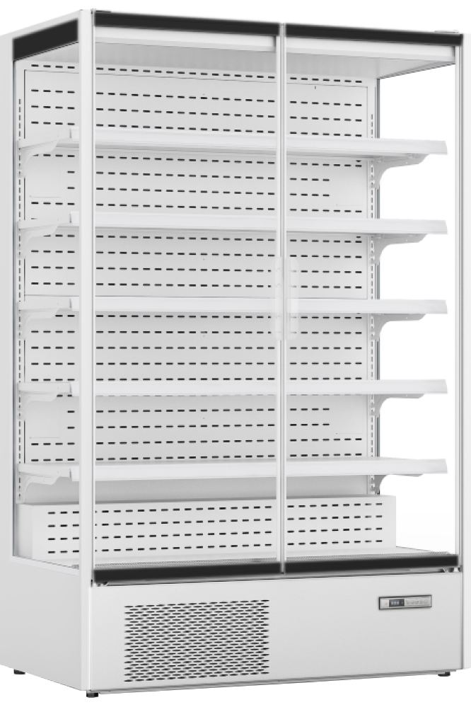 Light Gray Prodis XMD1250-P-FGD-W Panoramic Glass Door White Multideck, 1292 Litres - Contact Us For Availability