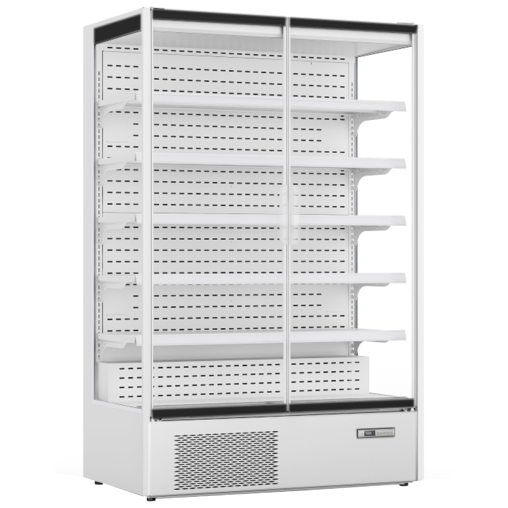 Light Gray Prodis XMD1250-P-FGD-W Panoramic Glass Door White Multideck, 1292 Litres - Contact Us For Availability