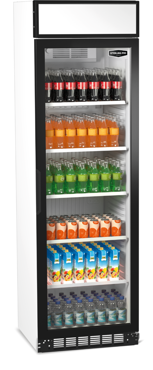 Dark Slate Gray Sterling Pro Green SPG390C Upright Single Door Display Chiller with Canopy, 373 Litres - In Stock