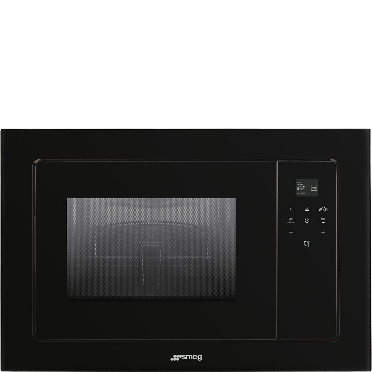 Black SMEG Linea 21L Microwave Oven, with Electric Grill