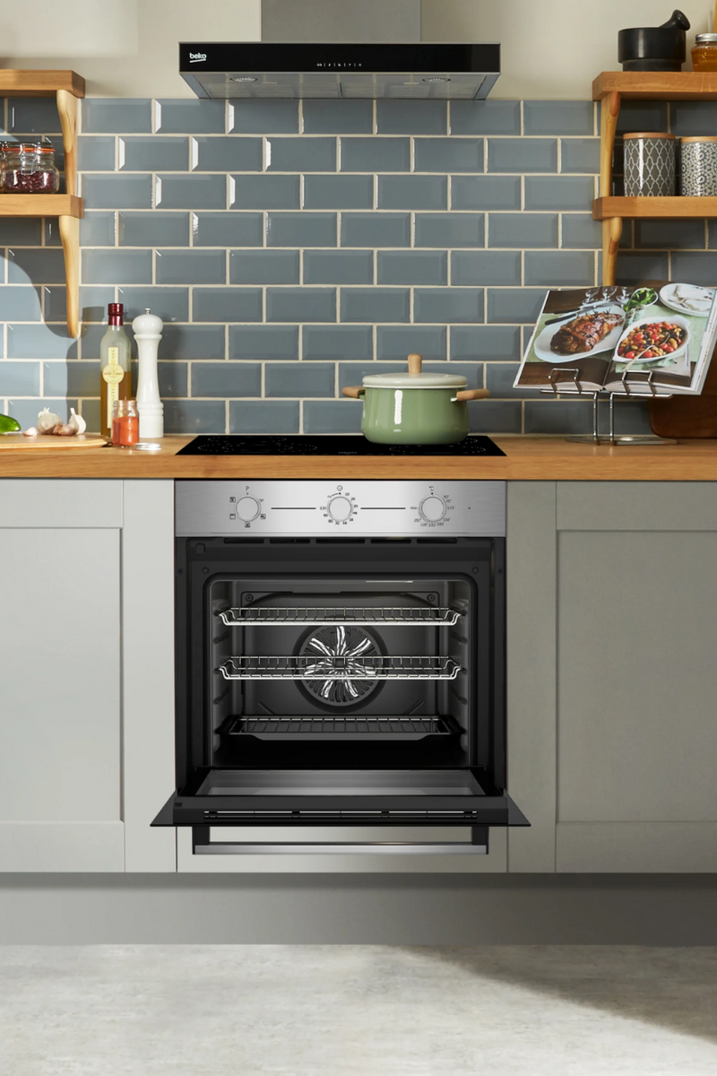 Dim Gray Beko 60cm Built-In Stainless Steel Single Fan Oven