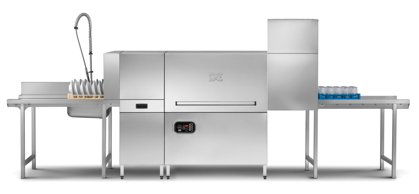 Gray DC DCX500A Rack Conveyor Range 500mm Basket Passthrough Commercial Dishwasher - 18 Plates - Contact Us For Availability