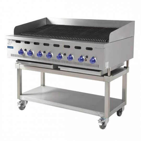 Dark Gray Hobart BCB1200-1 Bonnet 1200mm Gas Charbroiler, 29.6kW - Contact Us For Availability