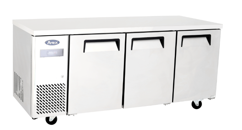 Lavender Atosa YPF9042 Three Door Stainless Steel Refrigerated Counter, 470 Litres - Contact Us For Availability