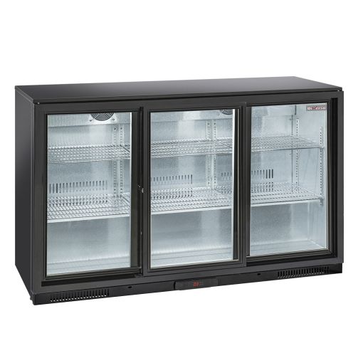 Dark Gray Diverso WR-TAB3-S3 Ventilated "back bar" bottle cooler, 3 sliding glass doors - Contact Us For Availability