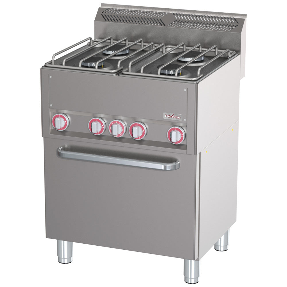 Light Slate Gray Diverso WR-G4CF-20 Range 4 burners with convection oven GN1/1 - Contact Us For Availability