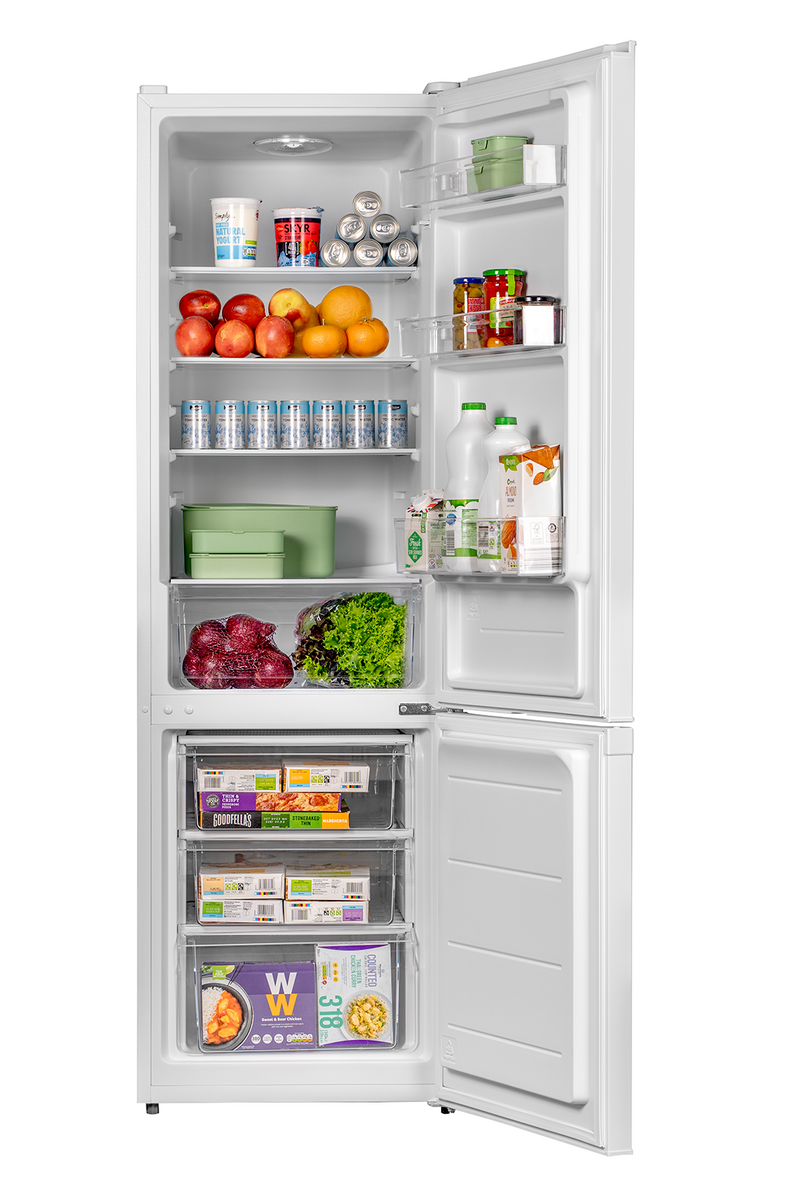 Light Gray SIA White Freestanding 268L Combi Fridge Freezer