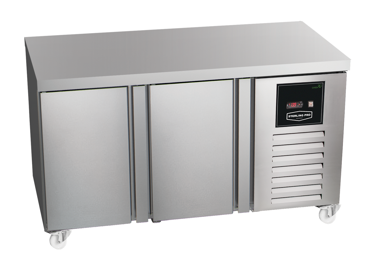 Gray Sterling Pro Green SPI-6-150-20-NS Stainless Steel 2 Door Fridge Counter, 600mm Deep - Low Stock