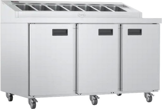 Light Gray Foster FPS1/3HR-101/15-113 3 Door Gastronorm Storage Refrigerated Preparation Counter, 420 Litres - Contact Us For Availability