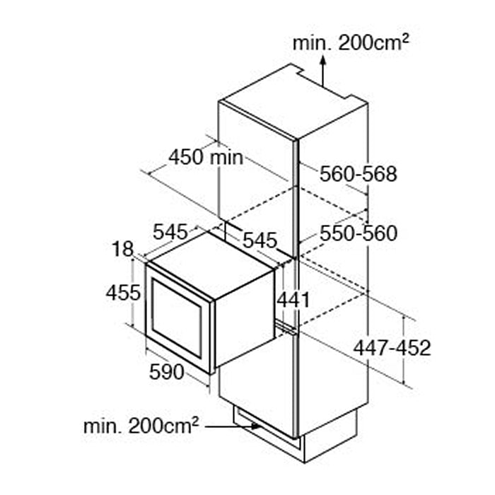 Lavender FWV452BL CDA Integrated compact wine cooler