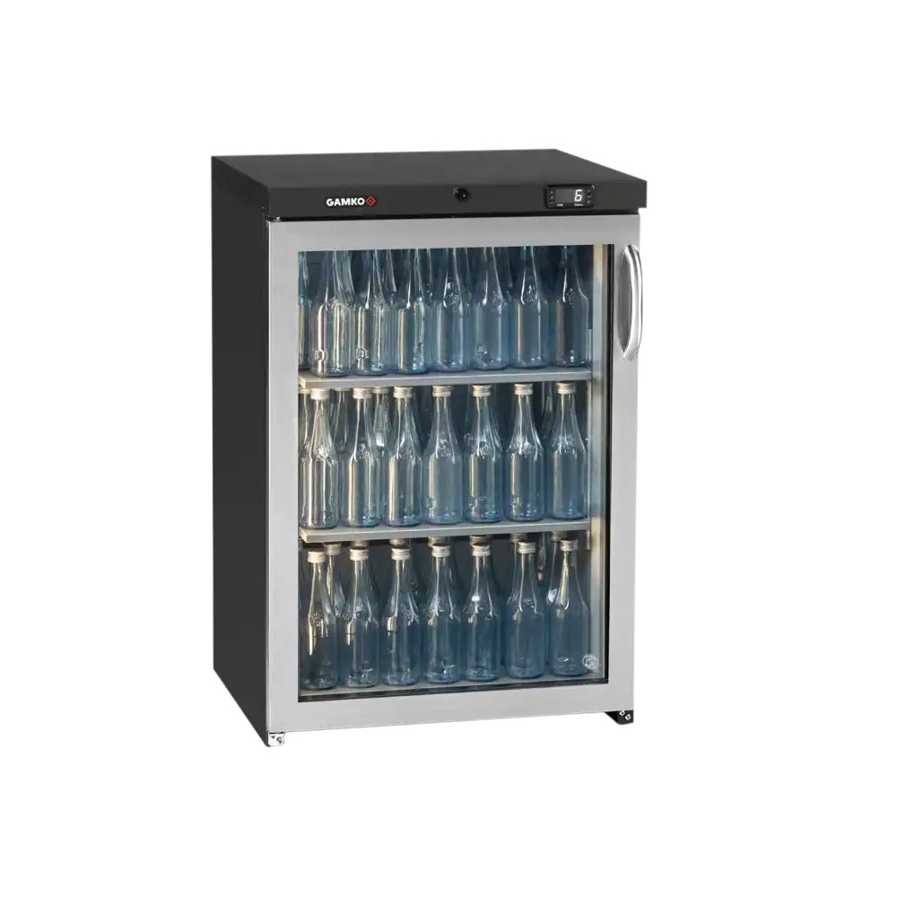 Dark Slate Gray Gamko LG3-150LGCS Maxiglass Low Height Stainless Steel Framed Glass Door Bottle Cooler, 125 Litres - Contact Us For Availability