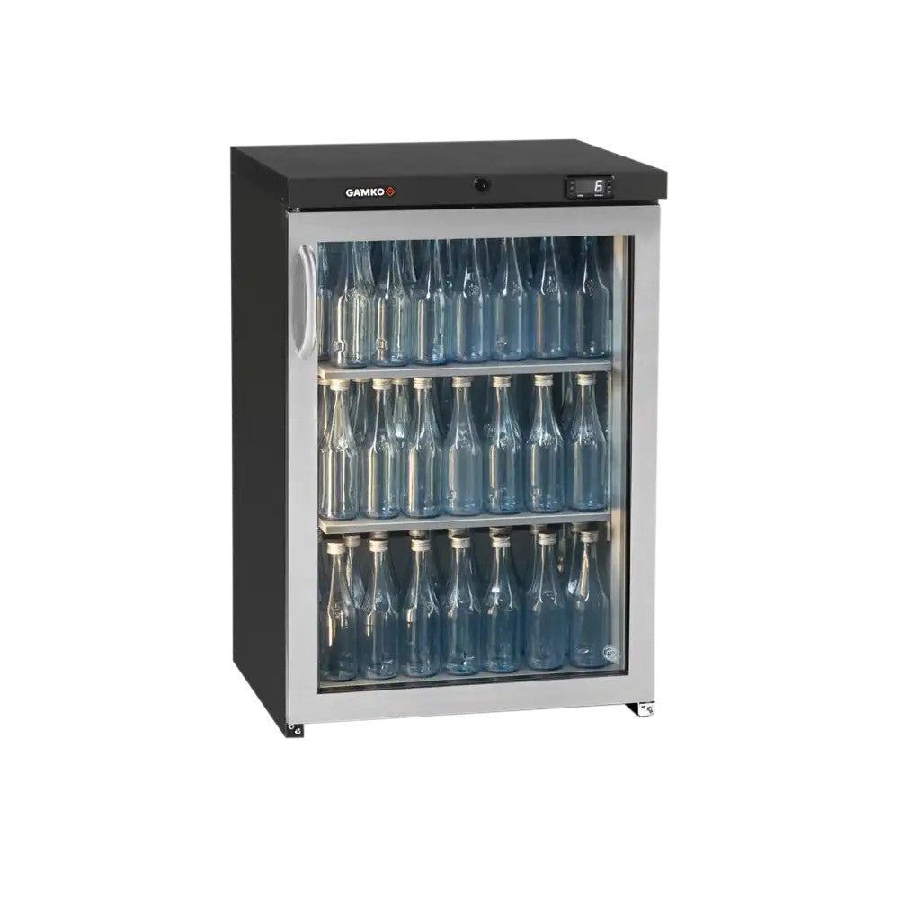 Dark Slate Gray Gamko LG3-150RGCS Maxiglass Low Height Stainless Steel Framed Glass Door Bottle Cooler, 125 Litres - Contact Us For Availability
