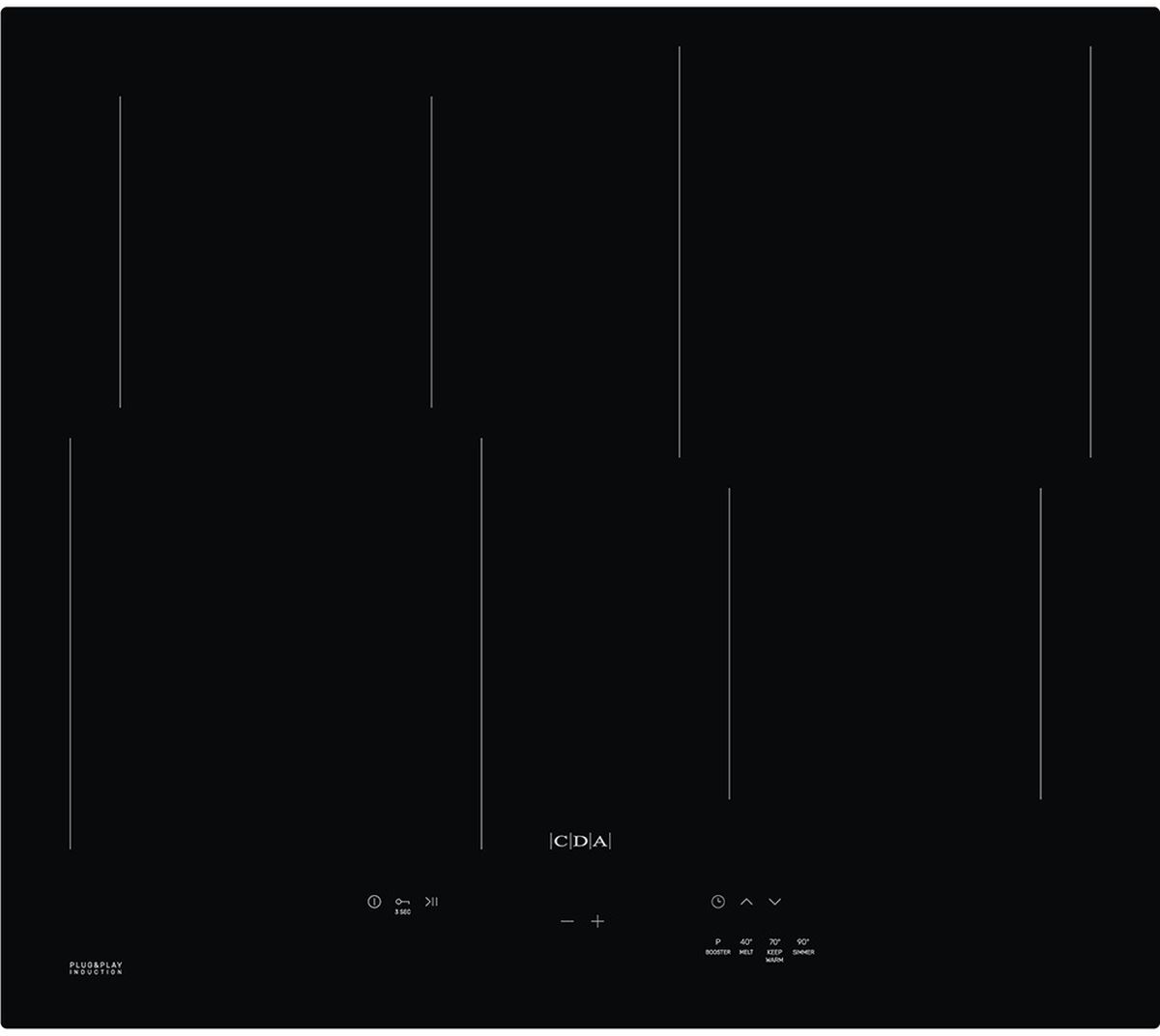 Black HN6013FR 60cm 4 zone Plug and Play induction hob