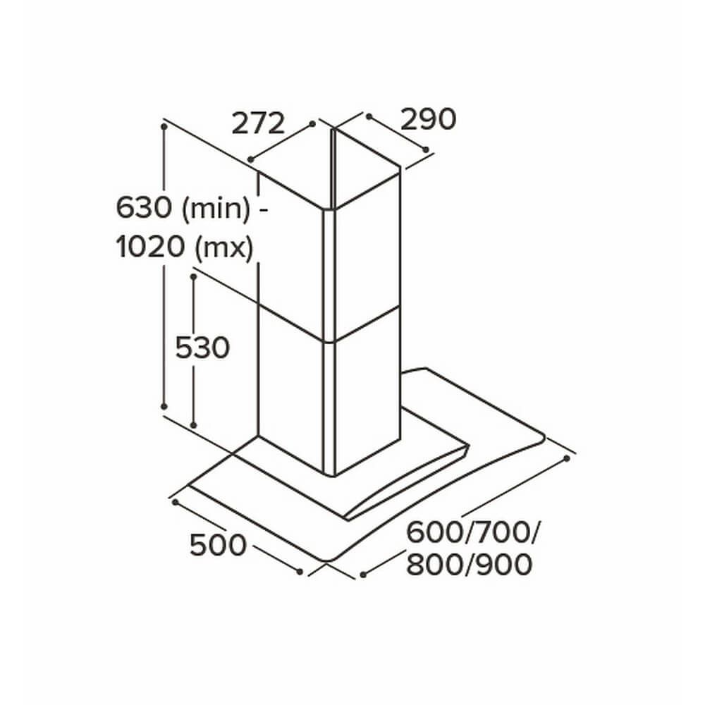 Dark Slate Gray ECP62SS Curved glass extractor