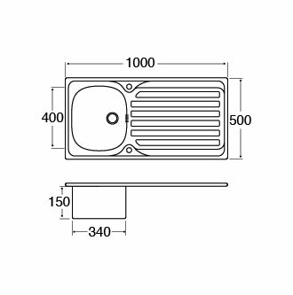 Light Gray KA21SS Stainless steel single bowl sink