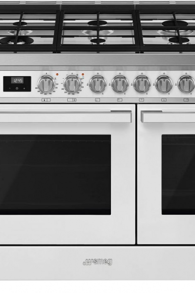Black SMEG Portofino Range Cooker, Dual Fuel, 900 mm
