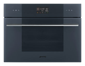 Dark Slate Gray SMEG Linea Compact Combi Microwave Oven