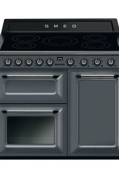 Dark Slate Gray SMEG Victoria Cooker, Induction, Traditional, Three Cavity, Induction Hob, 1000 mm