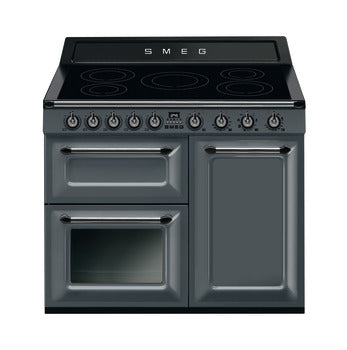 Dark Slate Gray SMEG Victoria Cooker, Induction, Traditional, Three Cavity, Induction Hob, 1000 mm