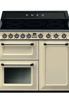 Tan SMEG Victoria Cooker, Induction, Traditional, Three Cavity, Induction Hob, 1000 mm