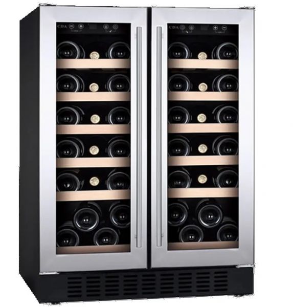 Black CFWC624SS 60cm Freestanding/under counter double door wine cooler