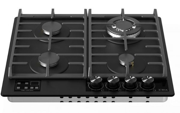 Dark Slate Gray CDA HVG631MB 60cm Four Zone Gas on Glass Hob