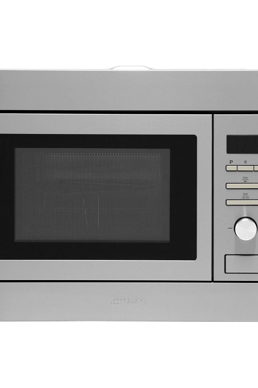 Dark Gray SMEG Microwave Oven, with Electric Grill, Finger Friendly, Depth 320mm