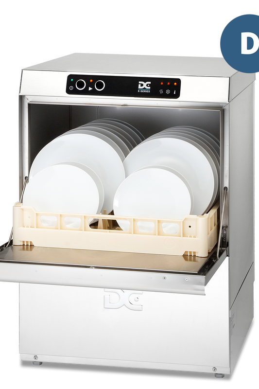 Light Gray DC ED50D Economy Range 500mm Basket Frontloading Commercial Dishwasher with Drain Pump, 18 Plates - Contact Us For Availability