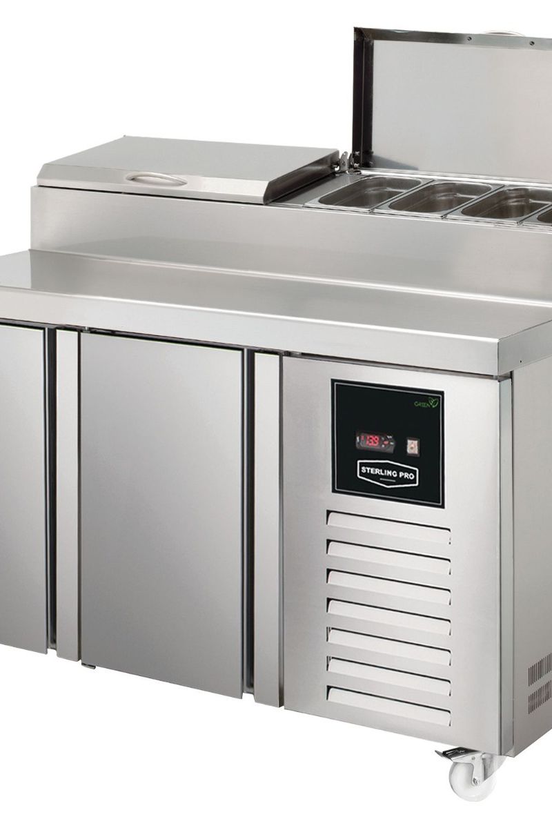 Gray Sterling Pro Green SPIZ-135 2 Door Refrigerated Preparation Counter - Low Stock