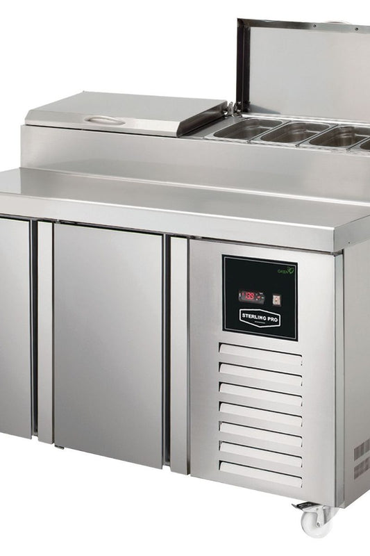 Gray Sterling Pro Green SPIZ-135 2 Door Refrigerated Preparation Counter - Low Stock