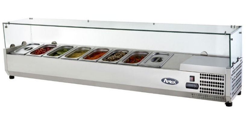 Atosa VRX1500/330 Countertop Topping Unit with 7 x 1/4 GN Pans/Lids, 1505mm - Contact Us For Availability