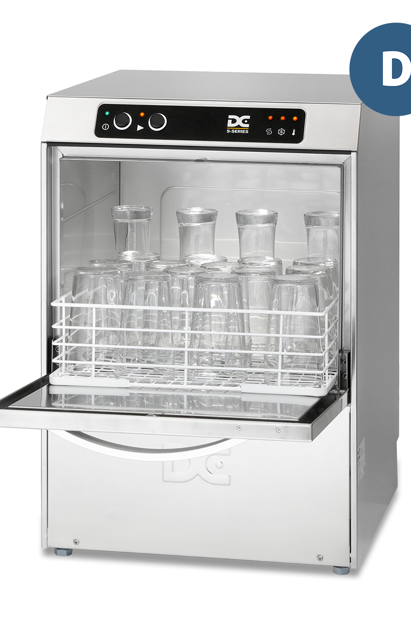 Light Gray DC SGP40D Standard Range 400mm Basket Frontloading Commercial Glasswasher with Drain Pump, 18 Pint Capacity - Contact Us For Availability