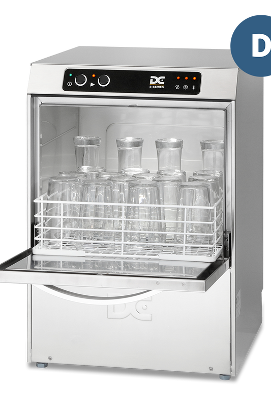 Light Gray DC SGP40D Standard Range 400mm Basket Frontloading Commercial Glasswasher with Drain Pump, 18 Pint Capacity - Contact Us For Availability
