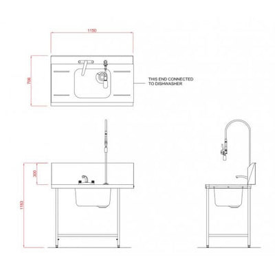 Hobart SD1150L/R Outlet Single Rack Table - Contact Us For Availability
