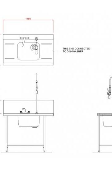 Light Gray Hobart SD1150L/R Outlet Single Rack Table - Contact Us For Availability