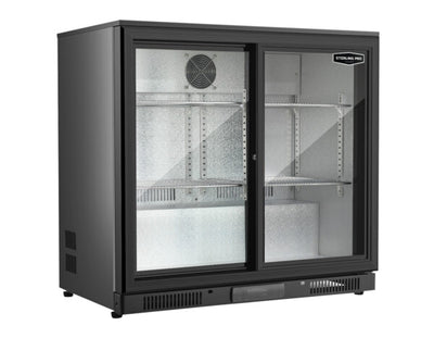 Sterling Pro Green SP2HC-LOW-BS Sliding Double Door Low Height Bottle Cooler, 180 x 330ml Bottles - Out Of Stock