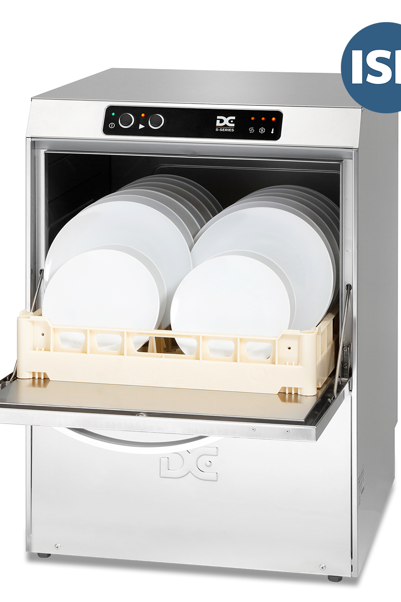 Light Gray DC SD50ISD Standard Range 500mm Basket Frontloading Commercial Dishwasher with Integral Water Softener & Drain Pump, 18 Plates - Contact Us For Availability