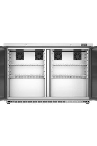 Light Gray Foster HR360/13-117 Double Door Undercounter Cabinet Refrigerator, 360 Litres - In Stock