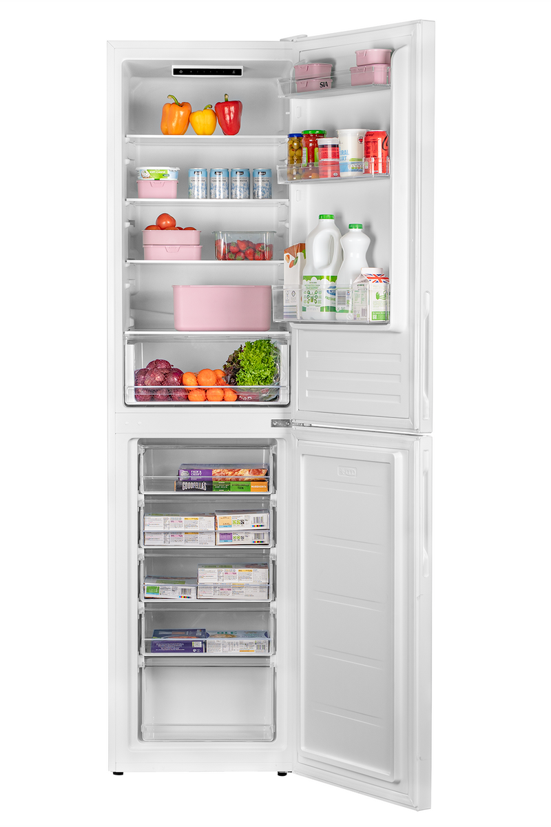 Light Gray SIA 60/40 Split Freestanding 302L Combi Fridge Freezer