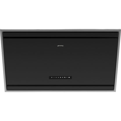 Dark Slate Gray SMEG Classic Chimney Hood, Angled, 900 mm