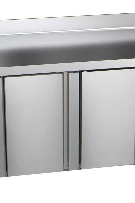 Gray Sterling Pro Green SPI-7-180-30-SB 3 Door Counter Fridge with 100mm Splashback, 452 Litres - In Stock