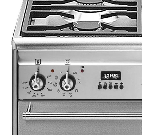 Smeg Concert 60cm Gas Range Cooker with Pyrolytic Oven - Stainless Steel - Core Appliances