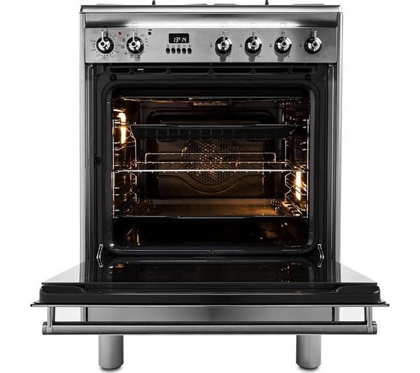 Smeg Concert 60cm Gas Range Cooker with Pyrolytic Oven - Stainless Steel - Core Appliances