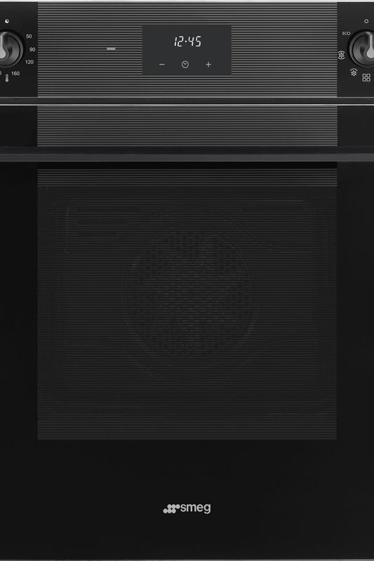 Black SMEG Linea Multifunction Pyrolitic Single Oven