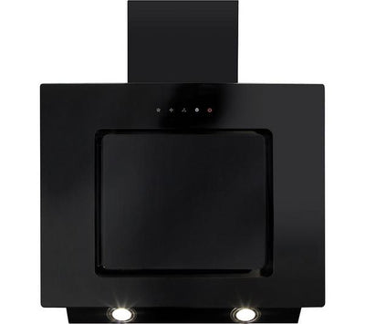 CDA 60cm Angled Chimney Extractor Hood - Black