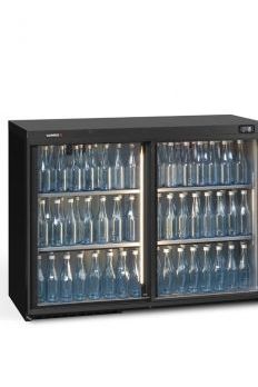 Dim Gray Gamko Maxiglass MG3/275SD Maxiglass Sliding Glass Double Door Black Undercounter Bottle Cooler, 275 Litres - Contact Us For Availability