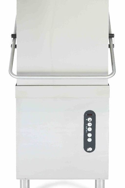 Light Gray Adler AD1000-DPSO-TPH Passthrough Dishwasher with Chemical Pump, Drain Pump & Integral Water Softener - 18 Plates - In Stock